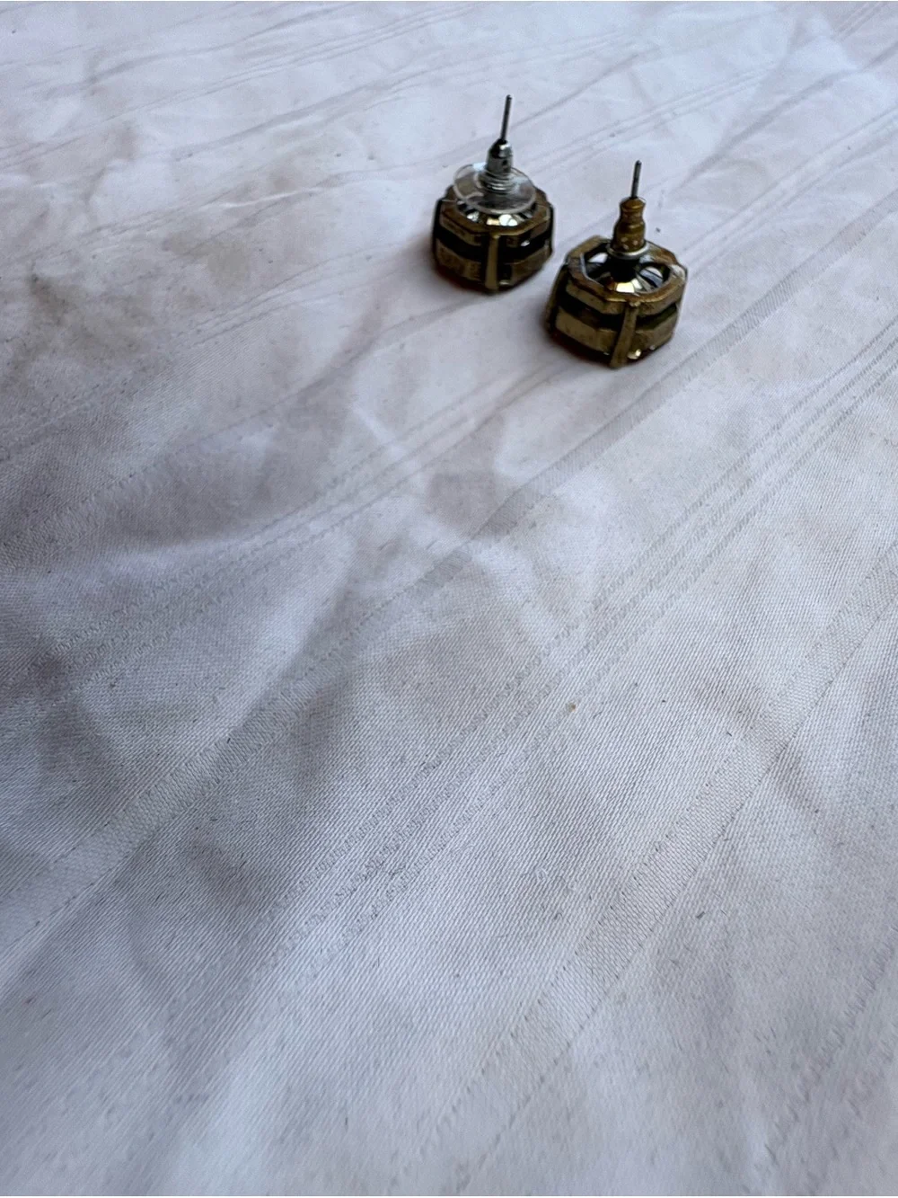 Amber Faceted Crystal Clip-On Earrings